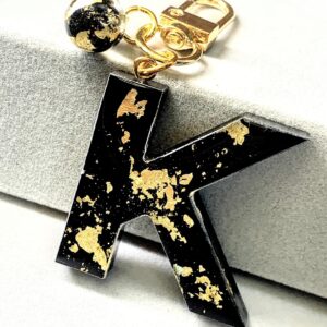 字母滴膠鎖匙扣 – 黑金系列K1