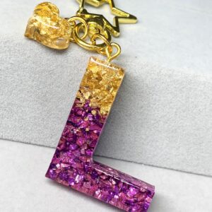 閃石字母滴膠鎖匙扣 -  永不放棄