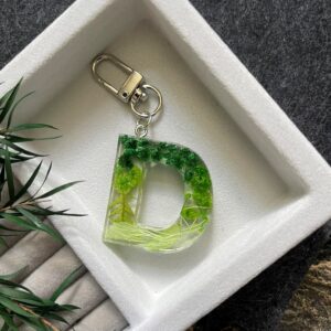永生花字母滴膠鎖匙扣 – 小清新