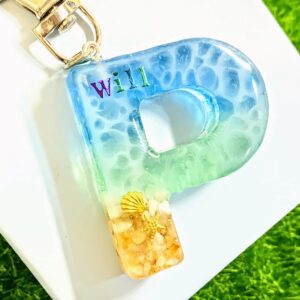 海洋系字母滴膠鎖匙扣 - 淺水上