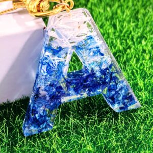 永生花字母滴膠鎖匙扣 – 藍之鐵塔