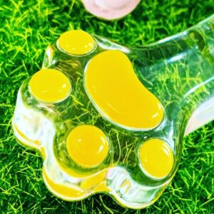 滴膠閃燈貓抓棒匙扣 - 黃色
