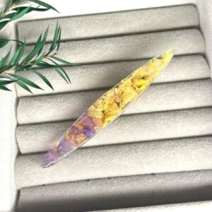 永生花滴膠髮夾 - 黃花田