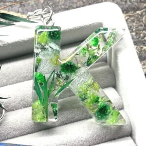 永生花字母滴膠鎖匙扣 - 綠樹成蔭