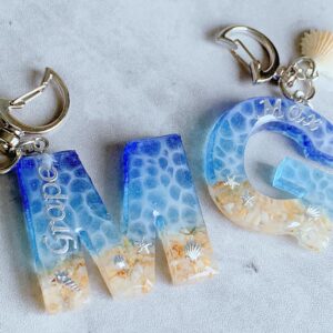 海洋系字母滴膠鎖匙扣 -  寧靜的海