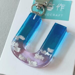 字母滴膠鎖匙扣 – 天空系列（日落）