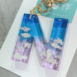 字母滴膠鎖匙扣 – 天空系列（好心情）
