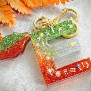 聖誕字母滴膠鎖匙扣E