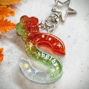 聖誕字母滴膠鎖匙扣S