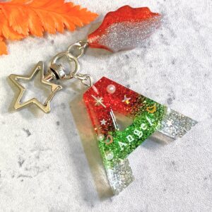 聖誕字母滴膠鎖匙扣A