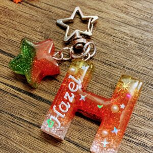 聖誕字母滴膠鎖匙扣 - H