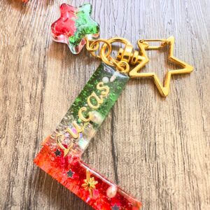 聖誕字母滴膠鎖匙扣 - L