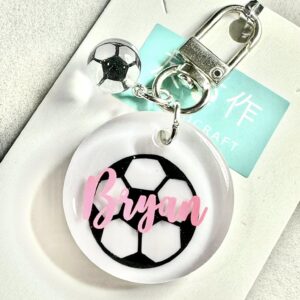 客製化圓形吊牌滴膠匙扣 - 足球